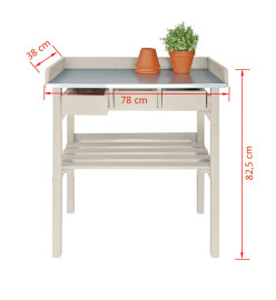 Esschert Design Banc de travail de jardin blanc CF29W