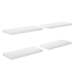 Étagère murale flottante 4 pcs Blanc brillant 60x23,5x3,8cm MDF