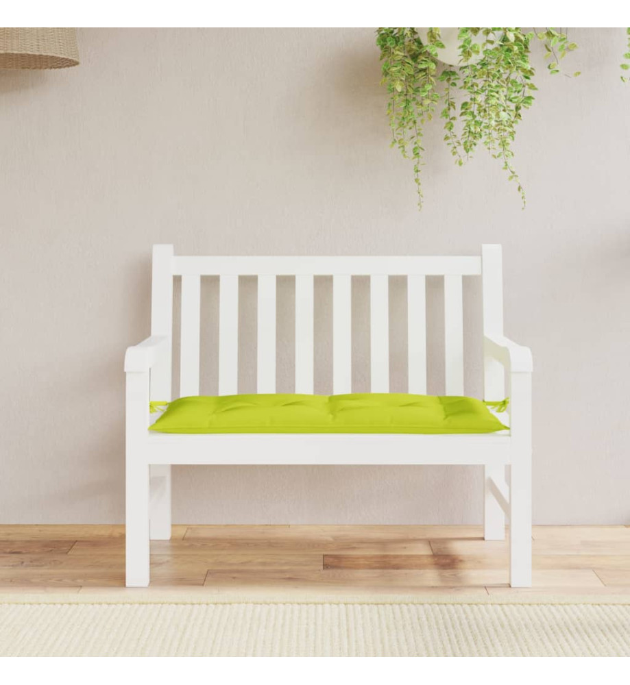 Coussin de banc de jardin vert brillant 100x50x7cm tissu oxford