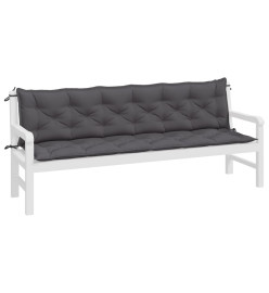 Coussins de banc de jardin 2 pcs anthracite tissu Oxford