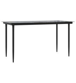 Mobilier à dîner de jardin et coussins 5 pcs noir et gris