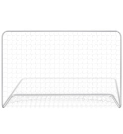 Buts de football 2 pcs avec filets 182x61x122 cm Acier Blanc