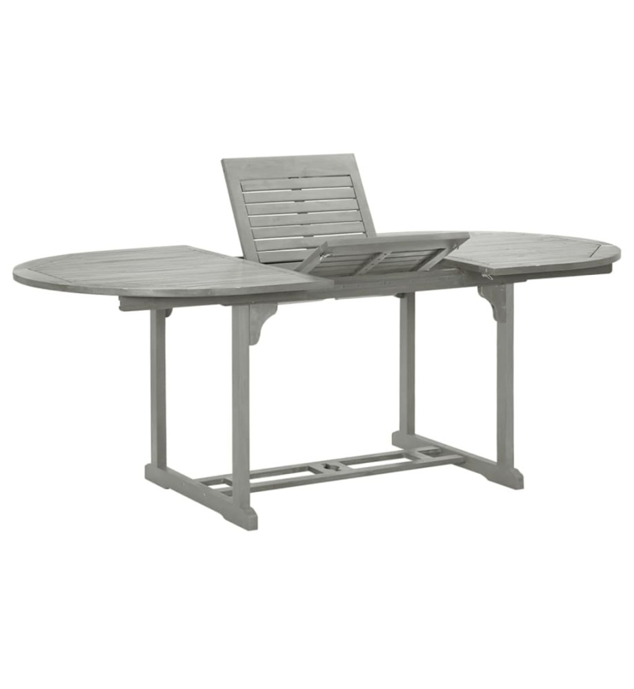 Table de jardin Gris 200x100x75 cm Bois d'acacia massif Table de jardin Gris 200x100x75 cm Bois d'acacia massif