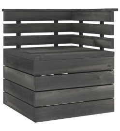 Salon palette de jardin 6 pcs Bois de pin massif Gris foncé