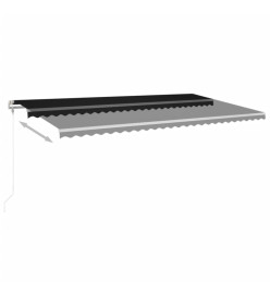 Auvent automatique capteur de vent et LED 600x350 cm Anthracite