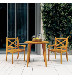Chaises à dîner d'extérieur 2 pcs Bois d'acacia massif
