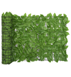 Écran de balcon avec feuilles vert 400x75 cm