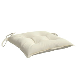 Coussins de chaise 4 pcs blanc crème 40x40x7 cm tissu oxford