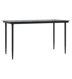 Mobilier à dîner de jardin et coussins 5 pcs noir et gris