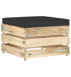 Salon de jardin 6 pcs avec coussins Bois imprégné de vert