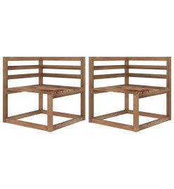 Canapé palette de jardin 3 places et coussin blanc crème Pinède