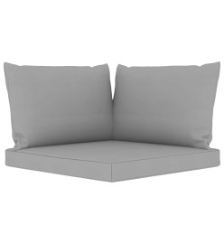 Salon de jardin 5 pcs avec coussins gris