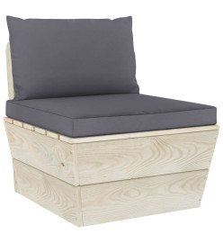Salon de jardin palette 9 pcs avec coussins Épicéa imprégné
