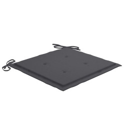Chaises de jardin avec coussins anthracite 8 pcs Teck massif