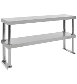 Table de travail de cuisine avec étagère 120x60x150 cm Inox