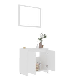 Ensemble de meubles de salle de bain 3 pcs Blanc Aggloméré