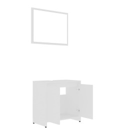 Ensemble de meubles de salle de bain 3 pcs Blanc Aggloméré