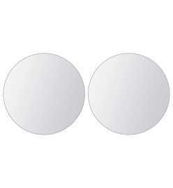 Carreaux de miroir 16 pcs Rond Verre