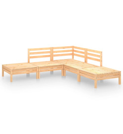 Salon de jardin 5 pcs Bois de pin massif