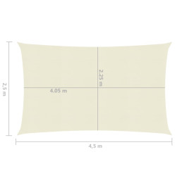 Voile d'ombrage 160 g/m² Crème 2,5x4,5 m PEHD