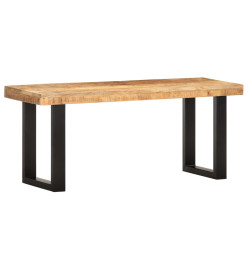 Banc 110 cm Bois de manguier brut massif et acier