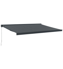 Auvent rétractable anthracite 4,5x3 m tissu et aluminium