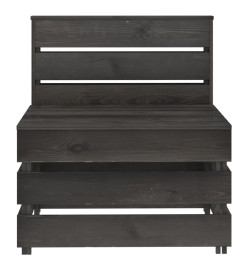 Salon de jardin 8 pcs Bois de pin imprégné de gris