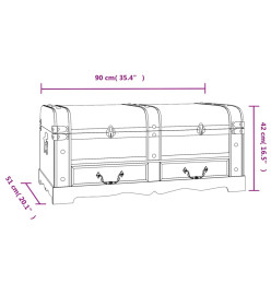 Coffre de rangement en bois Large Noir