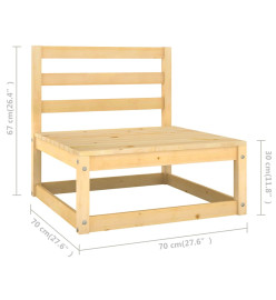 Salon de jardin 10 pcs avec coussins Bois de pin massif
