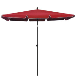 Parasol de jardin avec mât 210x140 cm Rouge bordeaux