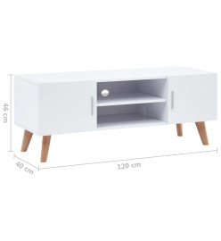 Meuble TV Blanc 120x40x46 cm MDF