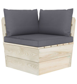 Salon de jardin palette 8 pcs avec coussins Épicéa imprégné