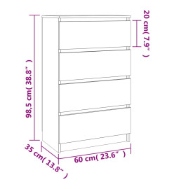 Buffet Chêne sonoma 60x35x98,5 cm Bois d'ingénierie