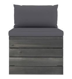 Salon palette de jardin 6 pcs avec coussins Bois de pin massif