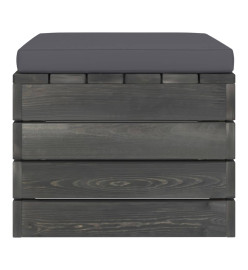 Salon palette de jardin 2 pcs avec coussins Bois de pin massif