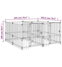 Chenil d'extérieur pour chiens Acier 3,75 m²