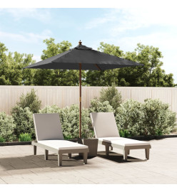 Parasol de jardin avec mât en bois anthracite 198x198x231 cm