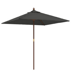 Parasol de jardin avec mât en bois anthracite 198x198x231 cm