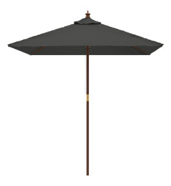 Parasol de jardin avec mât en bois anthracite 198x198x231 cm