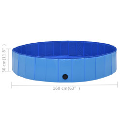 Piscine pliable pour chiens Bleu 160x30 cm PVC