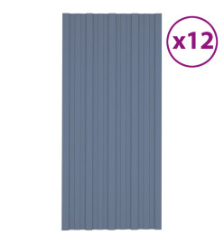 Panneaux de toiture 12 pcs Acier galvanisé Gris 100x45 cm