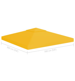 Toile de toit de belvédère 2 niveaux 310 g/m² 3x3 m Jaune