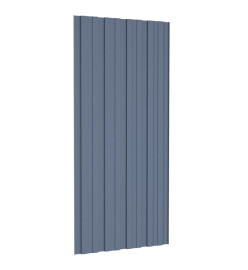 Panneaux de toiture 12 pcs Acier galvanisé Gris 100x45 cm