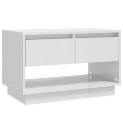 Meuble TV Blanc brillant 70x41x44 cm Aggloméré