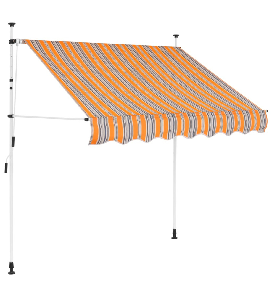 Auvent rétractable manuel 200 cm Rayures jaunes et bleues