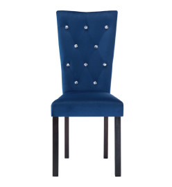 Chaises à manger lot de 4 bleu foncé velours