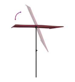 Parasol d'extérieur avec mât en aluminium 180x110 cm Bordeaux