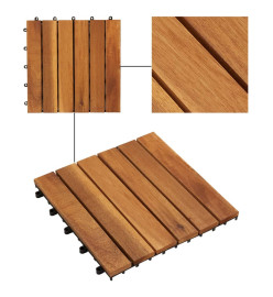 Carreau de terrasse Modèle vertical 30 x 30 cm Acacia 30 pcs