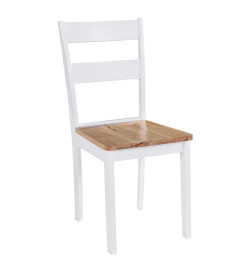 Chaises à manger lot de 2 blanc bois d'hévéa massif