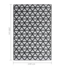 Tapis d'extérieur Noir 140x200 cm PP